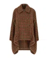 Uma Wang Checked-pattern Coat In Brown