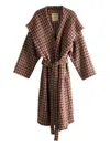 Uma Wang Checked Oversized Coat In Multi