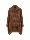 Uma Wang Checked-pattern Coat In Brown