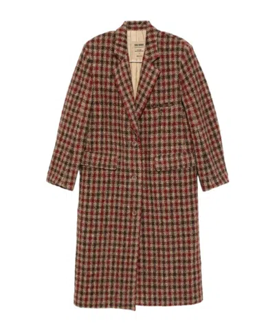 Uma Wang Checked Single-breasted Coat In Multi