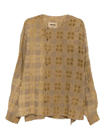 Uma Wang Checked Top In Brown