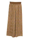 Uma Wang Elasticated Waistband Checked Trousers In Brown