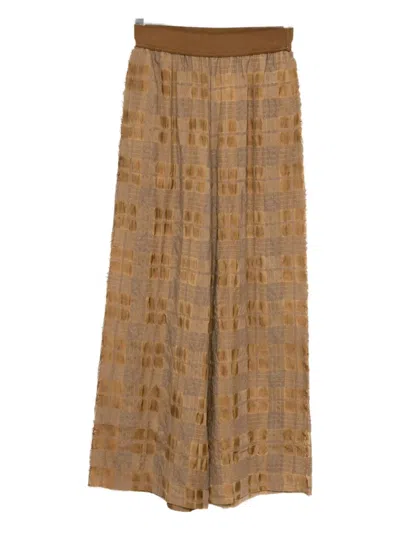 Uma Wang Checked Trousers In Brown