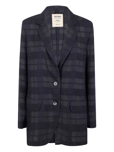 UMA WANG CHECKED WOOL BLAZER