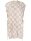 Uma Wang Checkerboard-pattern Knitted Vest In Neutrals