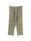 Uma Wang Check-pattern Drawstring Trousers In Green