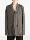 Uma Wang Chevron-pattern Notch-lapels Jacket In Gray