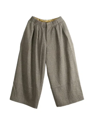 Uma Wang Chevron-pattern Pleated Trousers In Gray