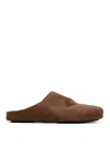 Uma Wang Leather Slippers With Flat Sole And Squared Toe