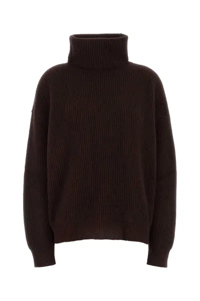 Uma Wang Chocolate Wool Raccoon Sweater In Black