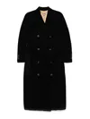 Uma Wang Velvet-effect Double-breasted Coat In Black