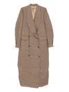 Uma Wang Cigna Double-breasted Coat In Neutral
