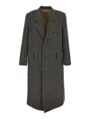 Uma Wang Man Coat Taupe Size M Virgin Wool In Black
