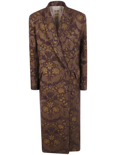 Uma Wang 'camelot' Coat In Brown