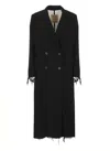 Uma Wang Long Double-breasted Wool Blend Coat In Black