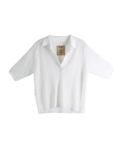 Uma Wang Ribbed Lace-trim Shirt In White