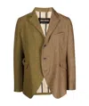 Uma Wang Contrasting-panel Wool Blazer In Brown