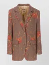 Uma Wang Contrasting Pattern Wool Blend Blazer In Pink