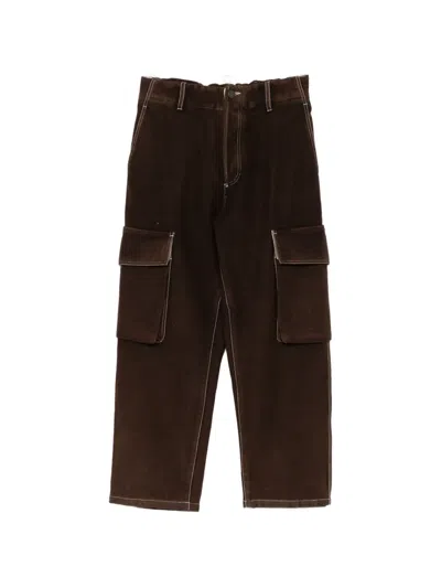 Uma Wang Contrast-stitch Cargo Pants In Animal Print