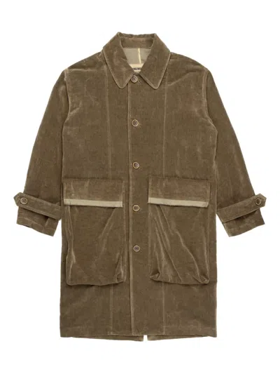 Uma Wang Coolly Pocket Collared Coat In Brown