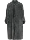 Uma Wang Corduroy Cotton Trench Coat In Grey