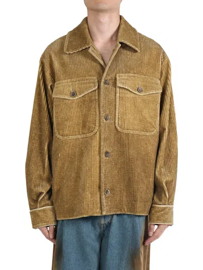 Uma Wang Corduroy Shirt Jacket In Uw200 Tan