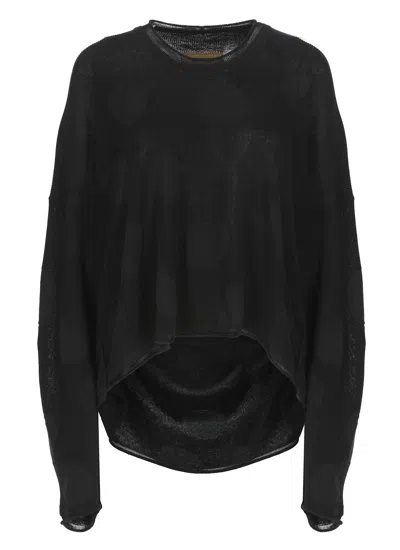 Uma Wang Cotton And Silk Top In Black