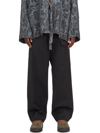UMA WANG UMA WANG COTTON AND VISCOSE PAXTON TROUSERS