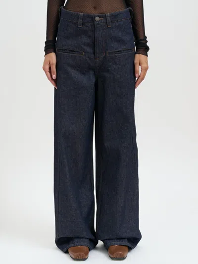 Uma Wang Cotton Ball Trousers In Blue