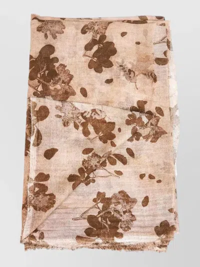 Uma Wang Cotton Floral Print Rectangular Scarf In Neutral
