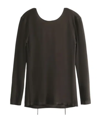 Uma Wang Cowl-back Long-sleeve Top In Brown