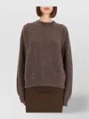 Uma Wang Cozy Knit Sweater Ribbed Texture In Brown