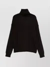 Uma Wang Cozy Turtleneck Knit Top With Long Sleeves In Black
