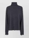 Uma Wang Cozy Turtleneck Long Sleeve Knit Top In Blue