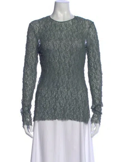 Pre-owned Uma Wang Crew Neck Long Sleeve Top In Green
