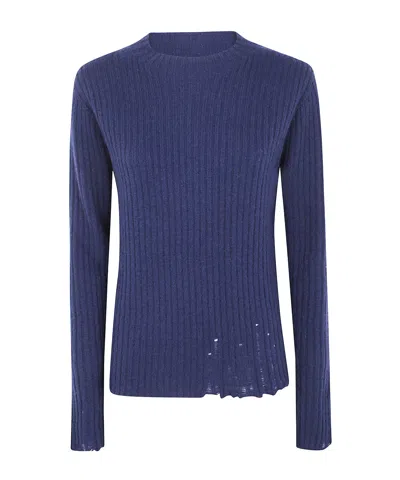 Uma Wang Crew Neck Sweater In Blue