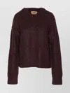 Uma Wang Crewneck Knitwear Textured Fabric In Brown