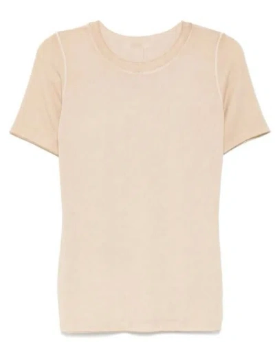 Uma Wang Open-necked Black Shirt In Beige