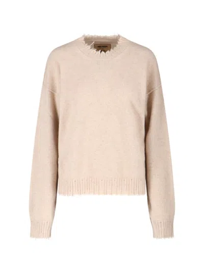 UMA WANG CREWNECK SWEATER - BEIGE