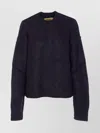 Uma Wang Crewneck Textured Fabric Long Sleeves Sweater In Blue