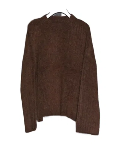 Uma Wang Crewneck Vertical Ribbed Knit Sweater In Multi