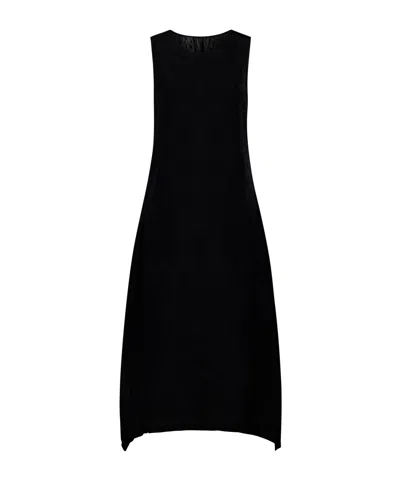 Uma Wang Crinkled Midi Dress In Black