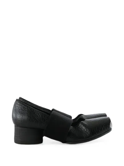 Uma Wang Crinkled-effect Block-heel Ballet Pumps In Black