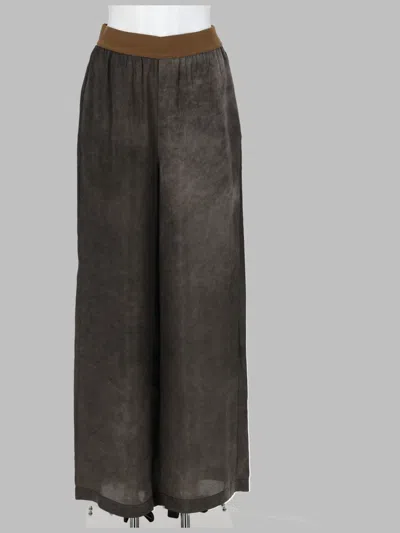 Uma Wang Cropped Cupro Trousers For Women In Brown