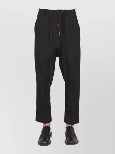 Uma Wang Cropped Pants Belt Loops Side And Back Pockets In Black