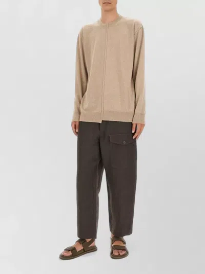 Uma Wang Cropped Pants Elastic Waist Regular Fit In Brown