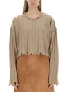 Uma Wang Cashmere Crewneck Jumper In Beige