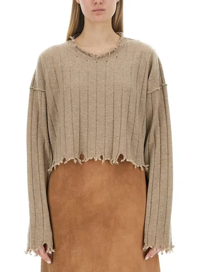 Uma Wang Cropped Shirt In Neutral