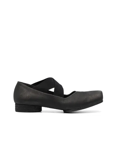 Uma Wang Cross-strap Ballerinas In Black