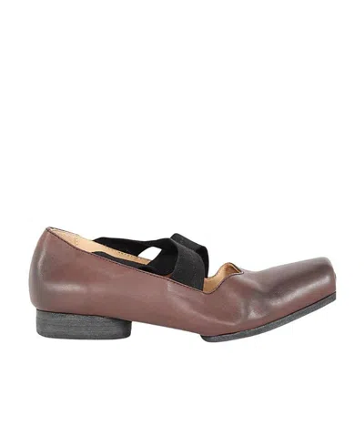 Uma Wang Crossover-strap Ballerina Shoes In Brown